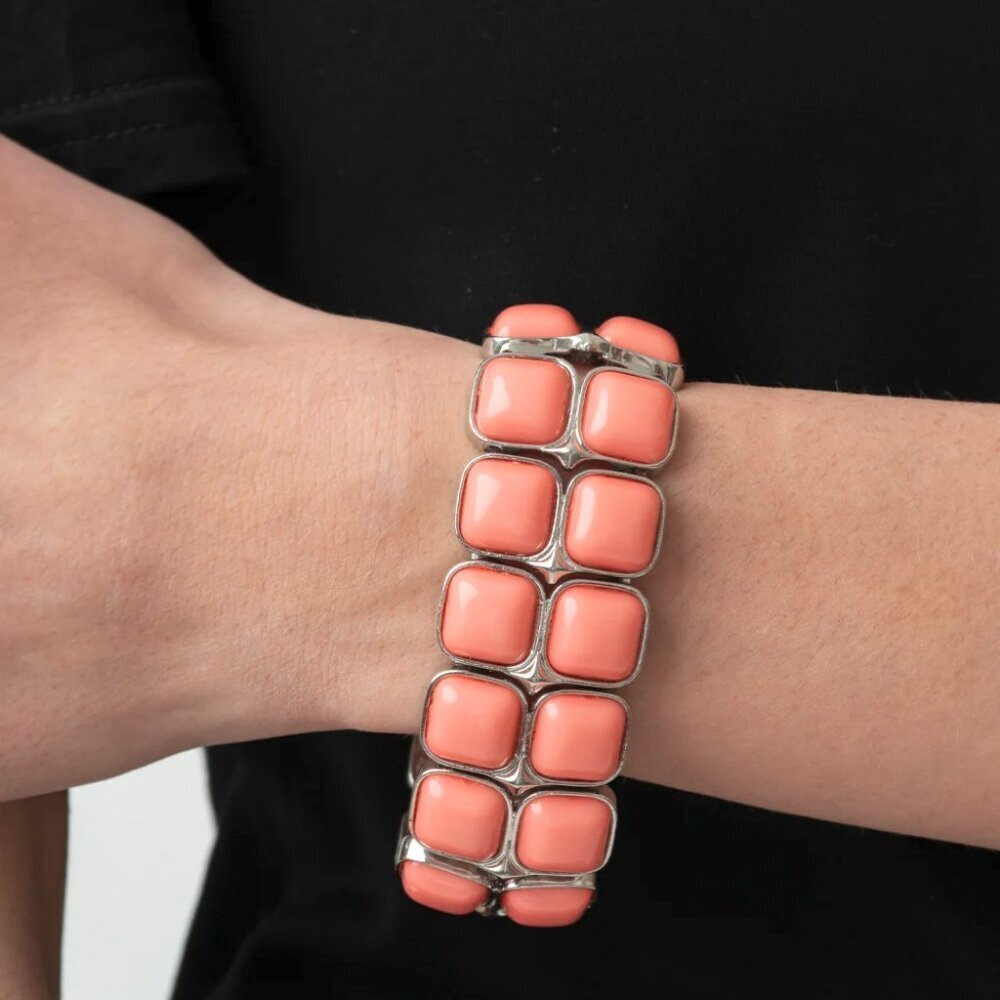 Paparazzi Jewelry - Double The DIVA-ttitude - Orange Bracelet - Vintage